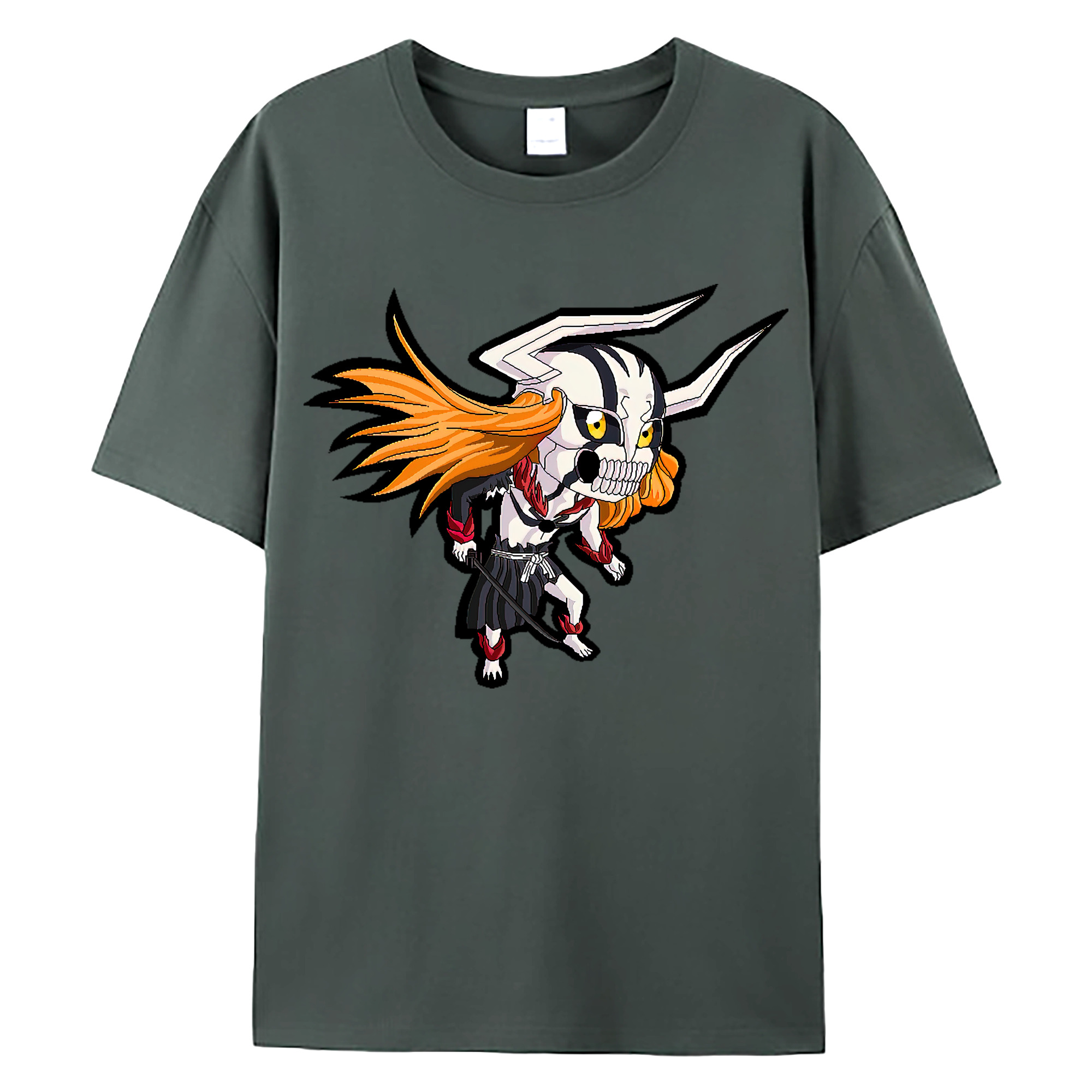 （画像用） ブリーチ 黒崎一護（くろさき いちご）BLEACH Kurosaki Ichigo 綿100％ メンズ半袖Tシャツ｜肌触りやわらか＆通気性